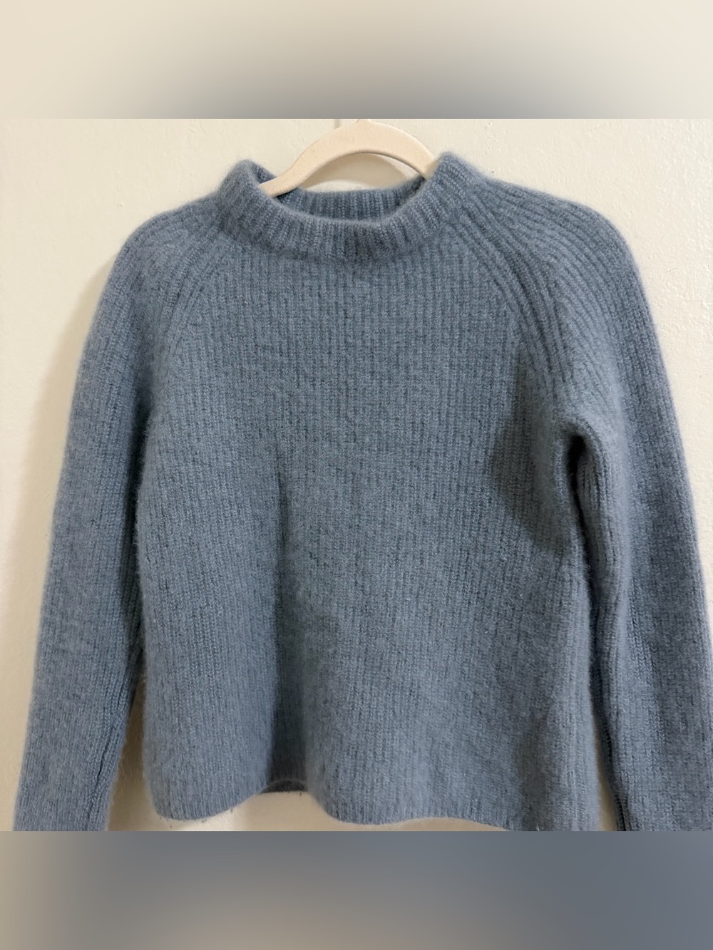 Quince Mongolian Cashmere Fisherman Crewneck size XS Dusty Blue Relaxed fit - Picture 4 of 10